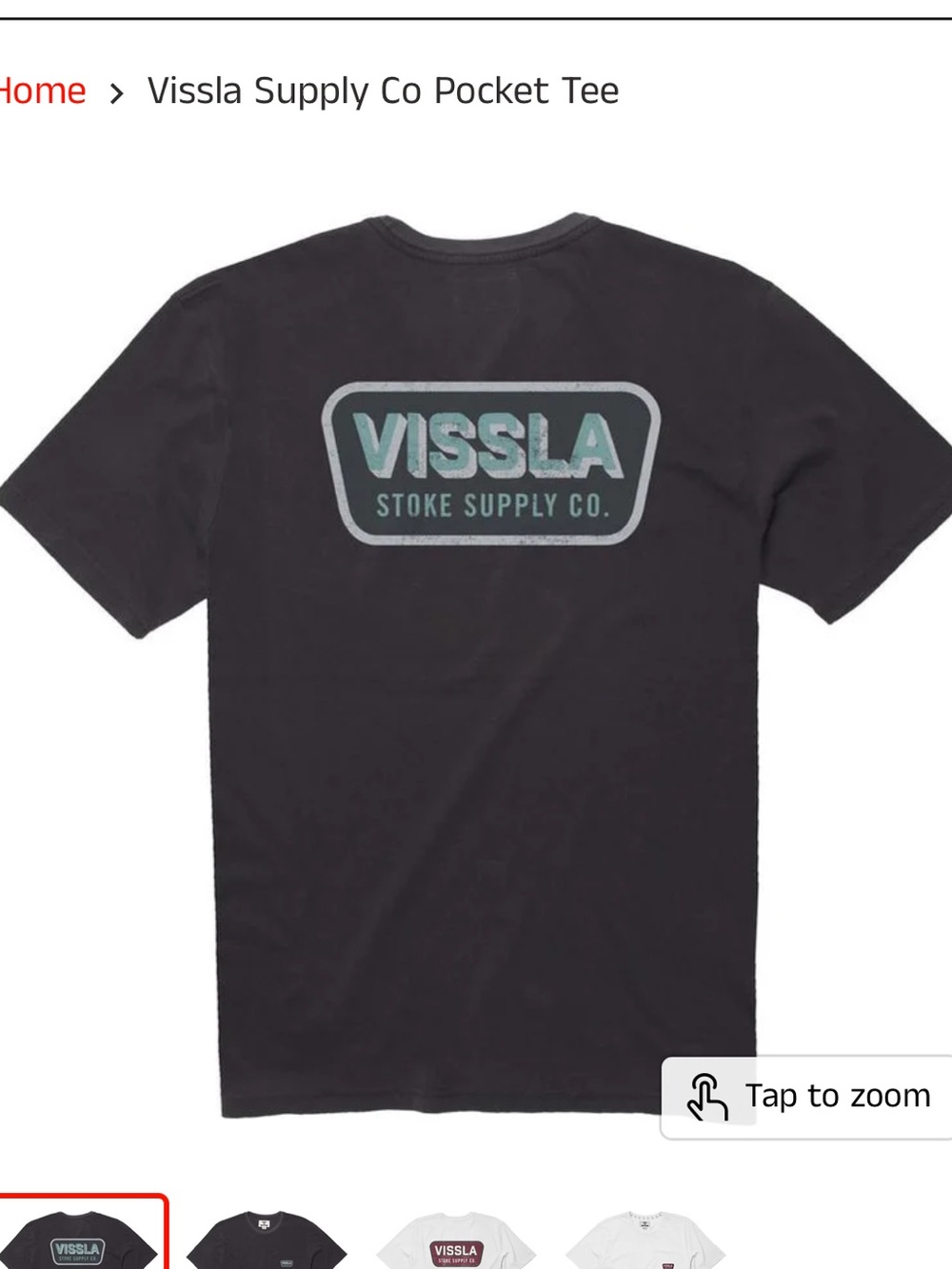 VISSLA Black Tee with Teal Logo